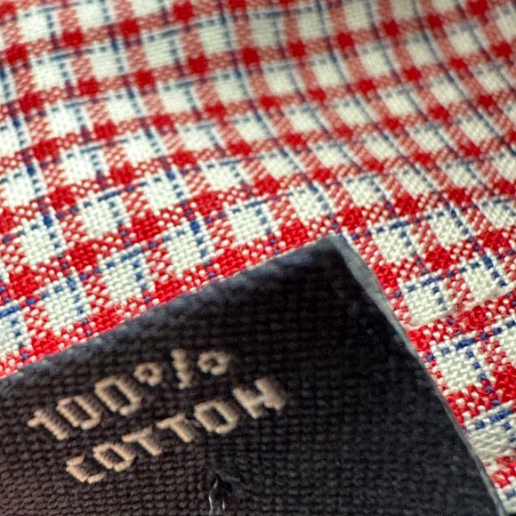 Tommy HIlfiger Shirt Mens 15.5 Button Down Slim Fit Non Iron Red Check - Picture 8 of 8